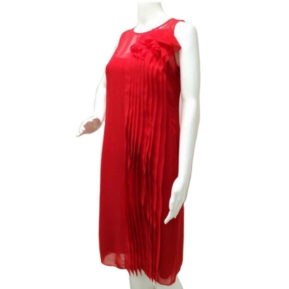 Akris Punto Red Shift Dress - Picture 1 of 10